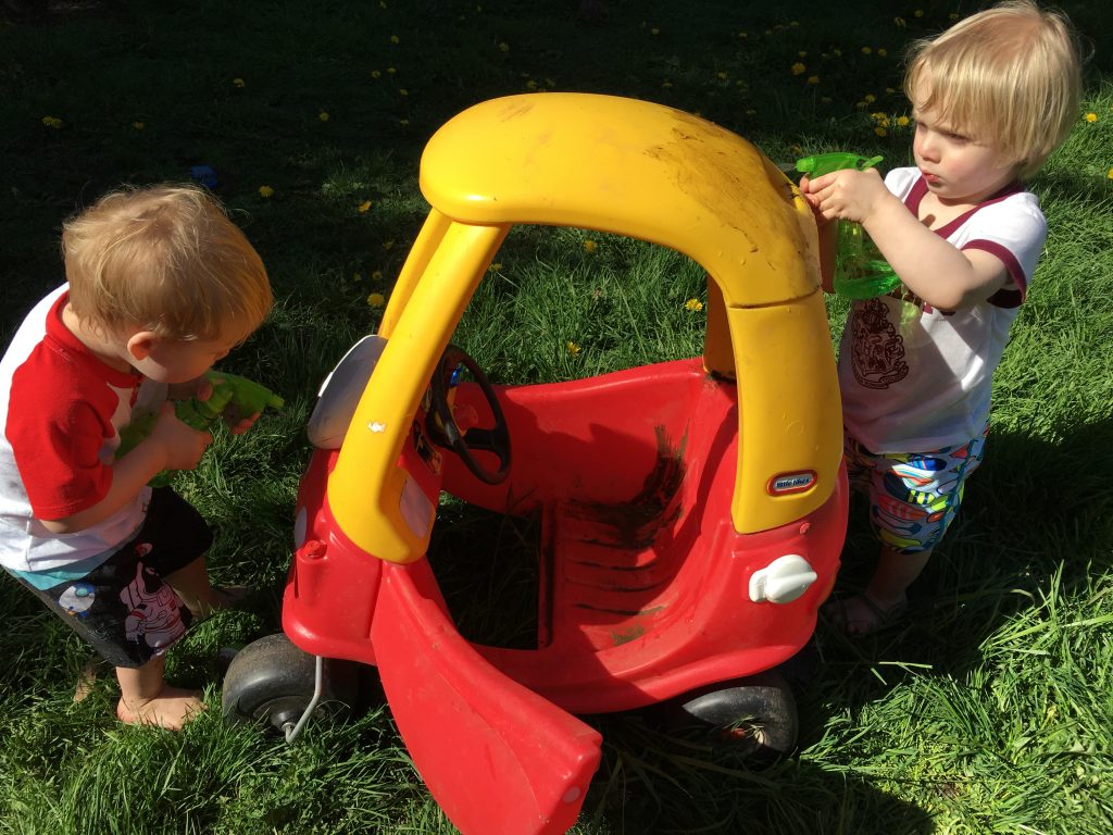 Toddler Car Wash Sensory and Imaginative Play Activity