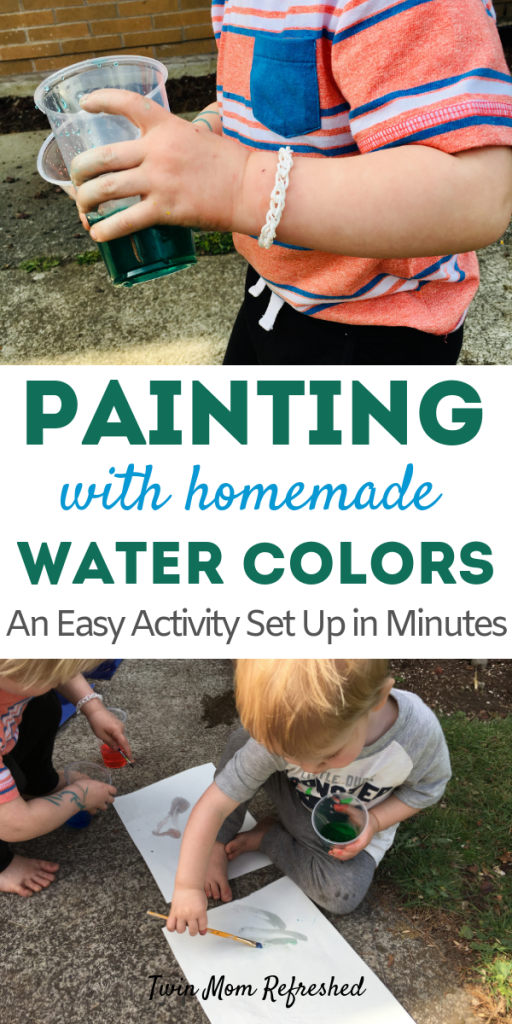 Painting with water toddler activity