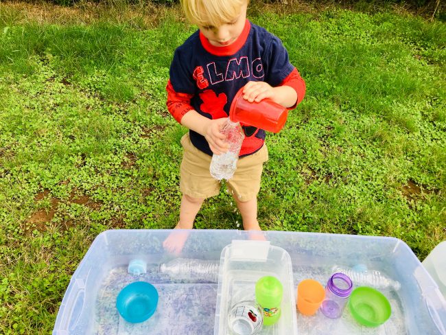 Pouring Water Sensory Bin - Twin Mom Refreshed