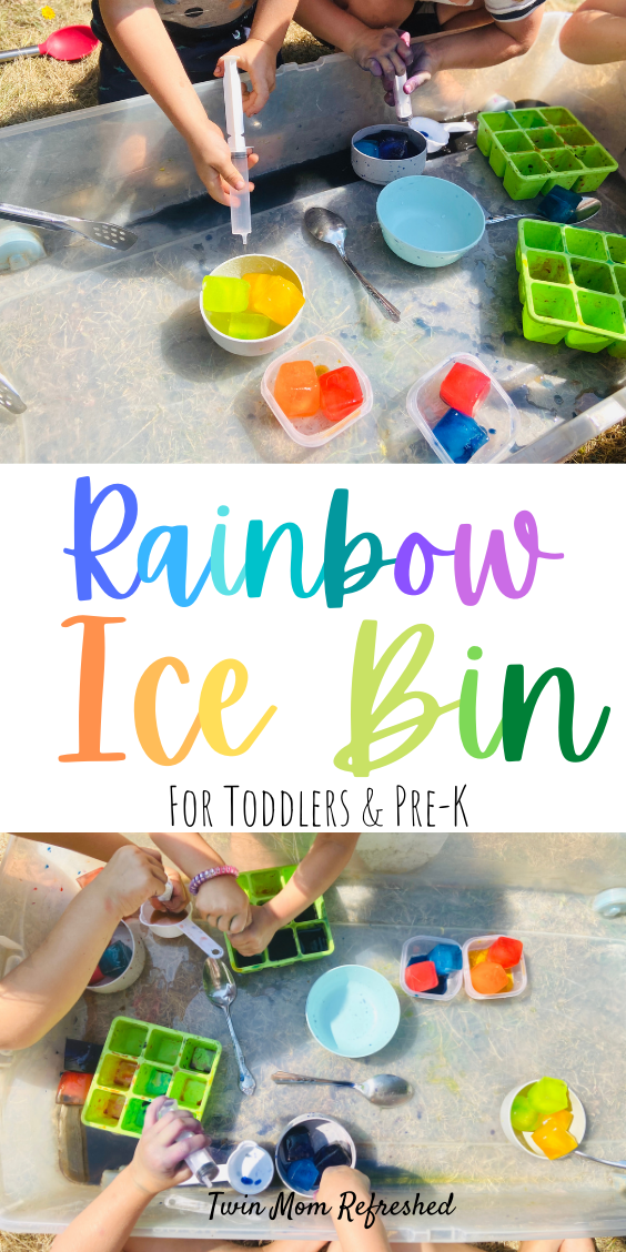 Rainbow Ice Sensory Play - Twin Mom Refreshed