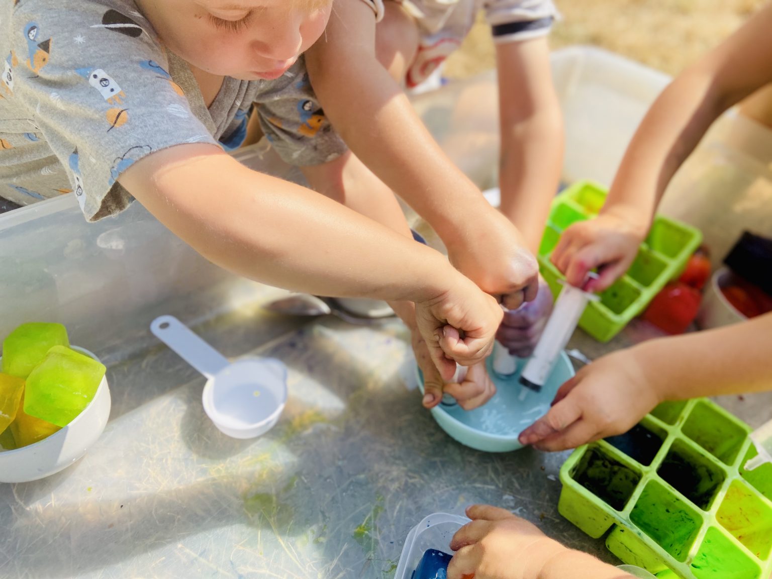Rainbow Ice Sensory Play - Twin Mom Refreshed