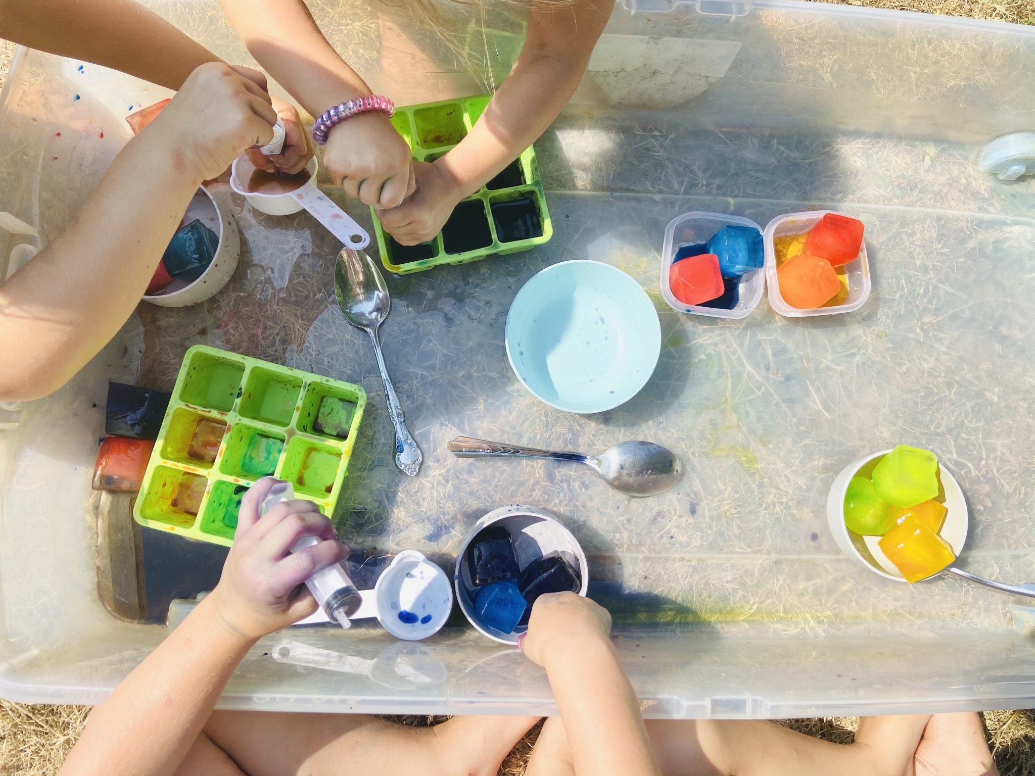 Rainbow Ice Sensory Play - Twin Mom Refreshed