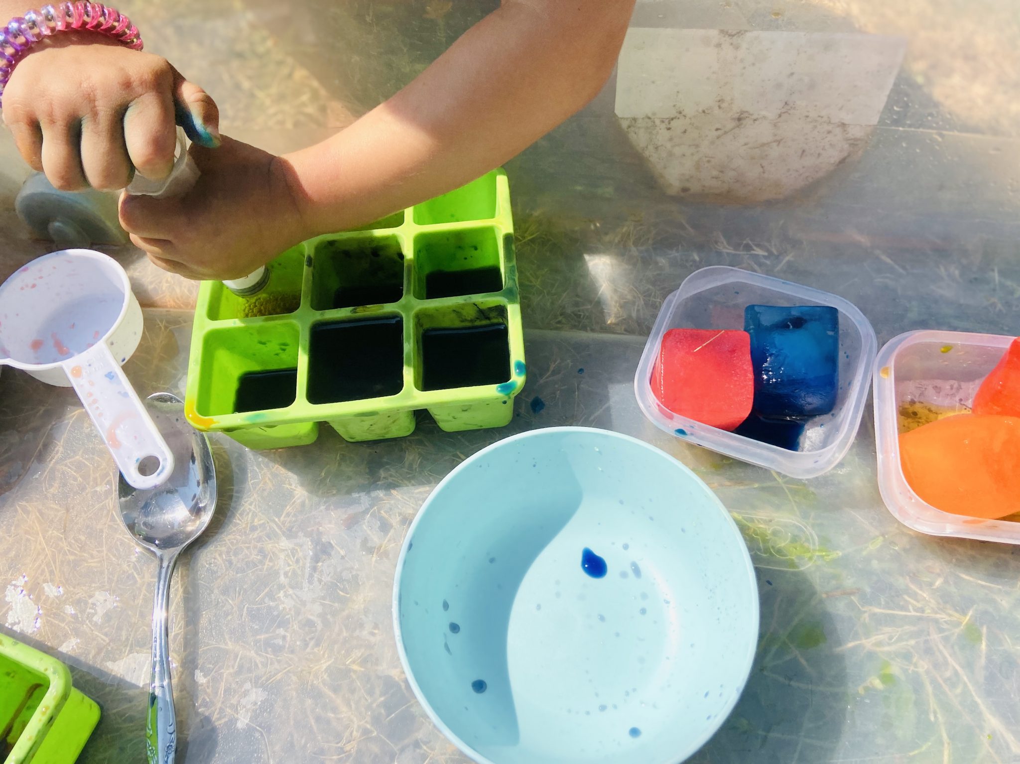 Rainbow Ice Sensory Play - Twin Mom Refreshed