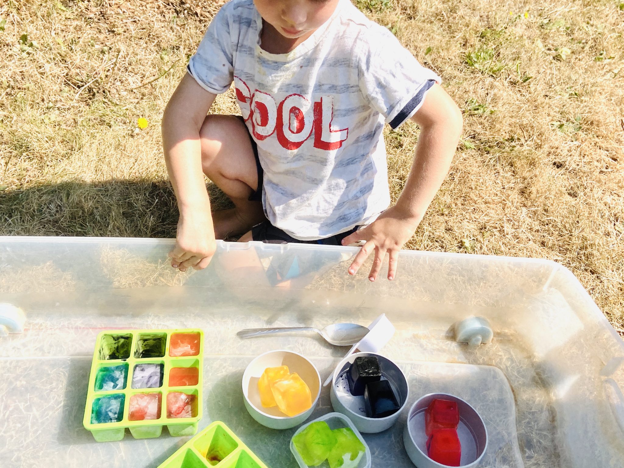 Rainbow Ice Sensory Play - Twin Mom Refreshed