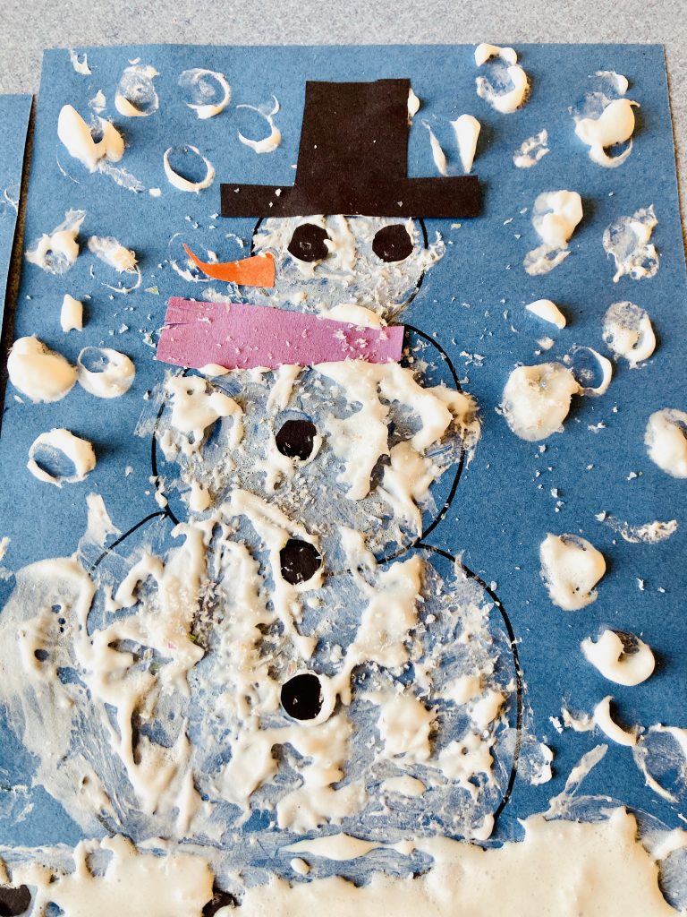 Puffy paint snowman