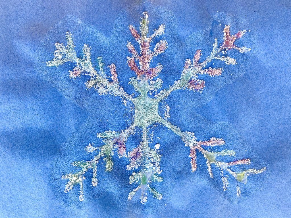 Raised Salt Painting Snowflakes